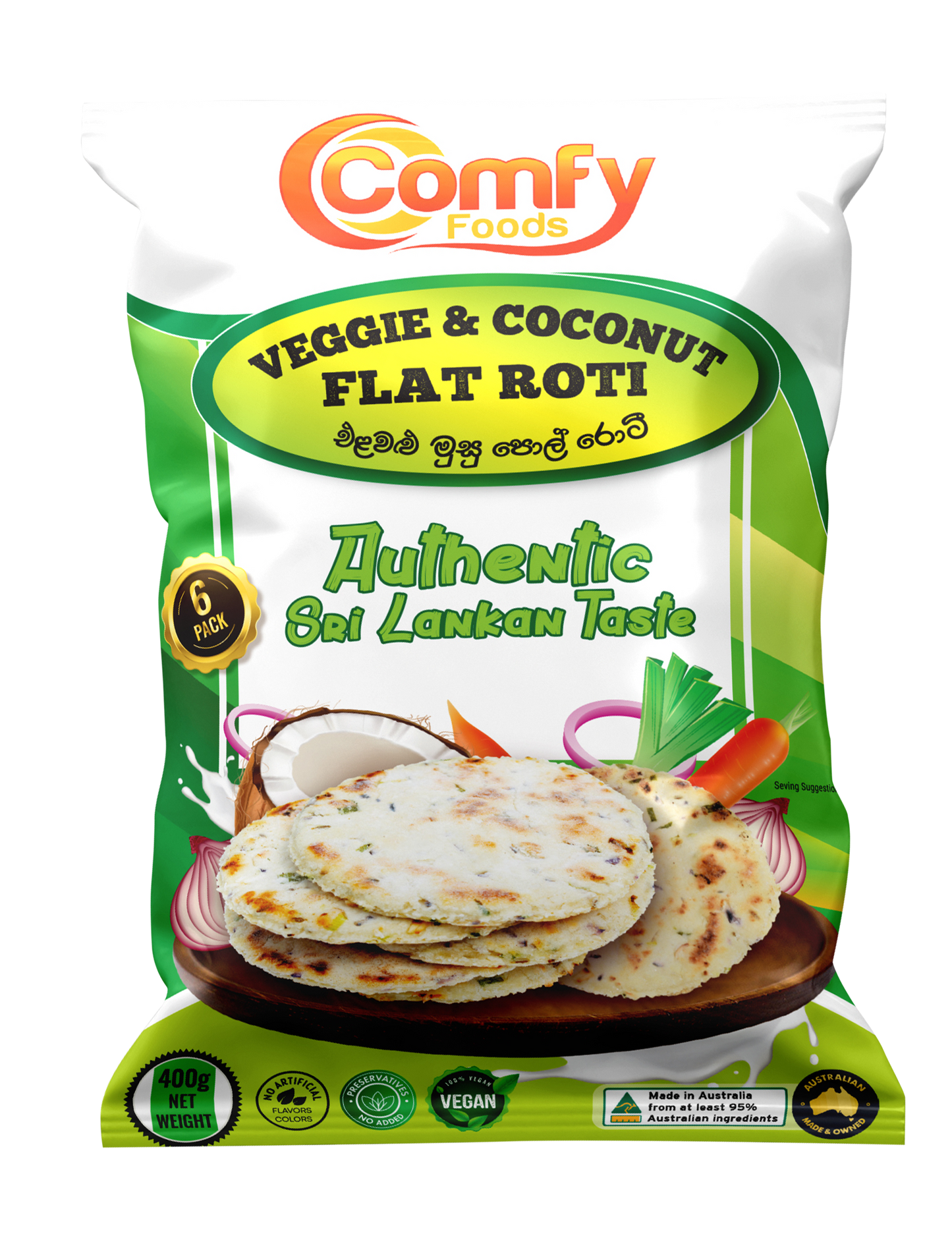 Veggie & Coconut Flat Roti
