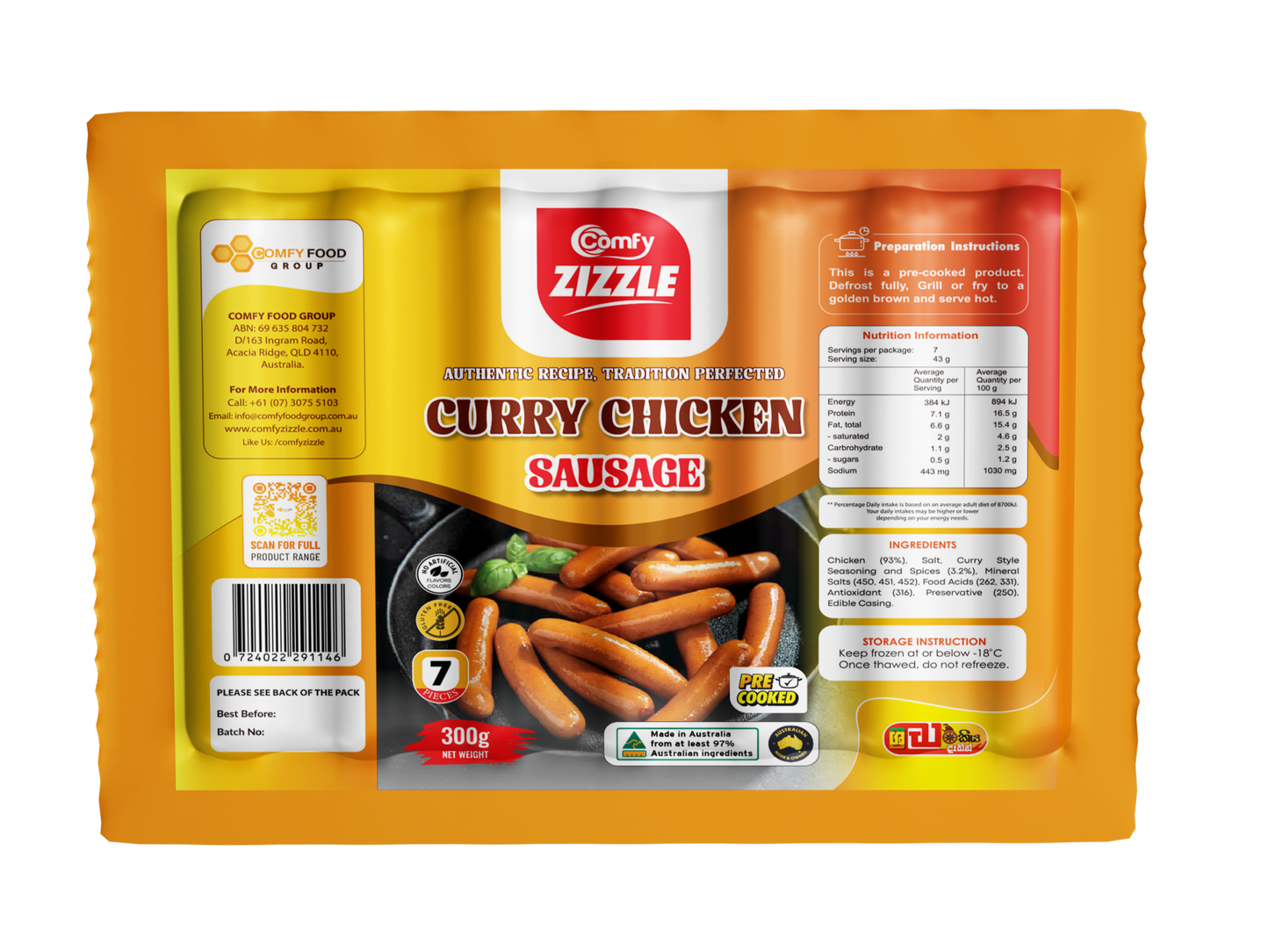 Comfy Zizzle Curry Chicken Sausage