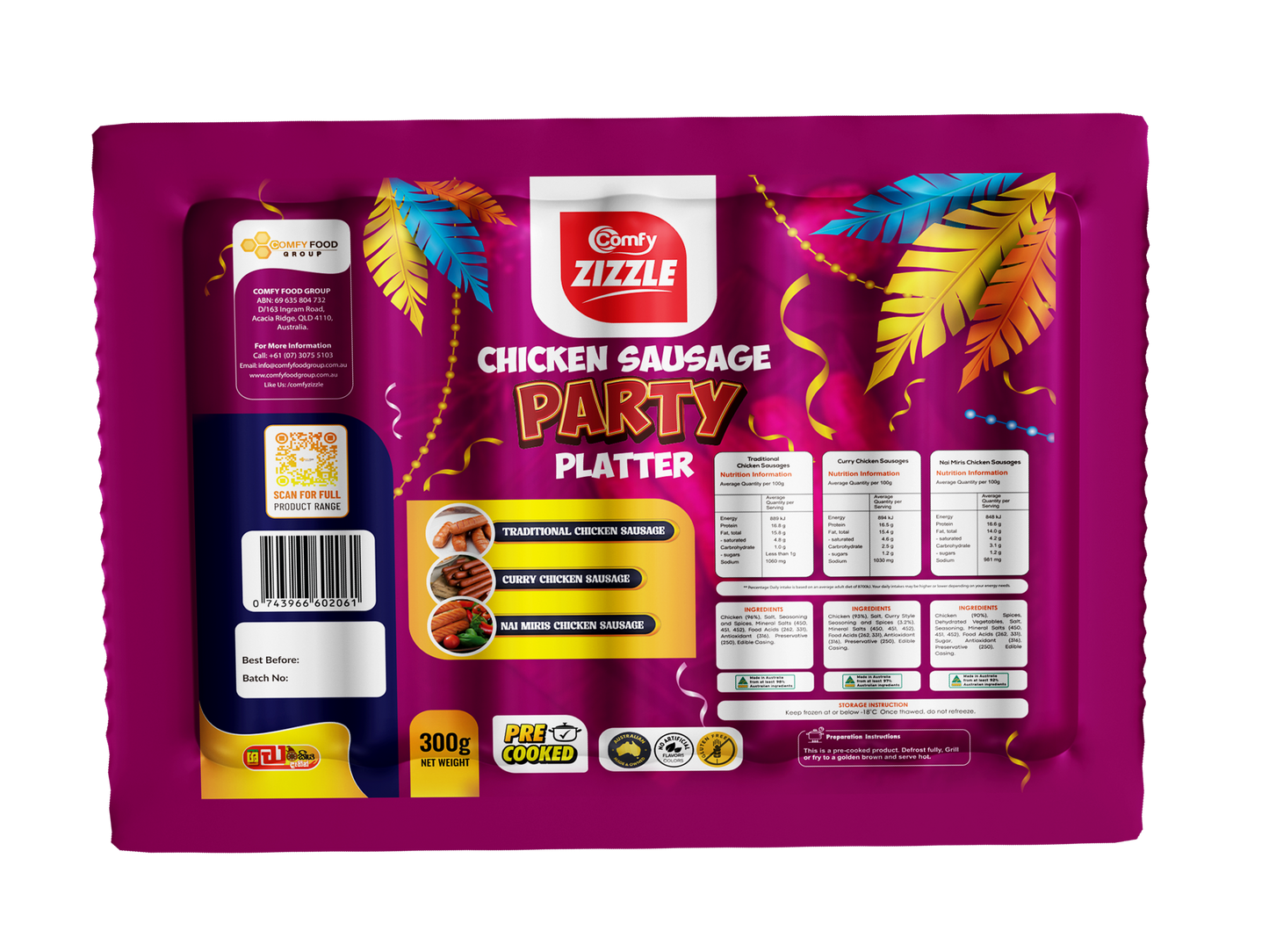 Comfy Zizzle Party Platter Chicken Sausage